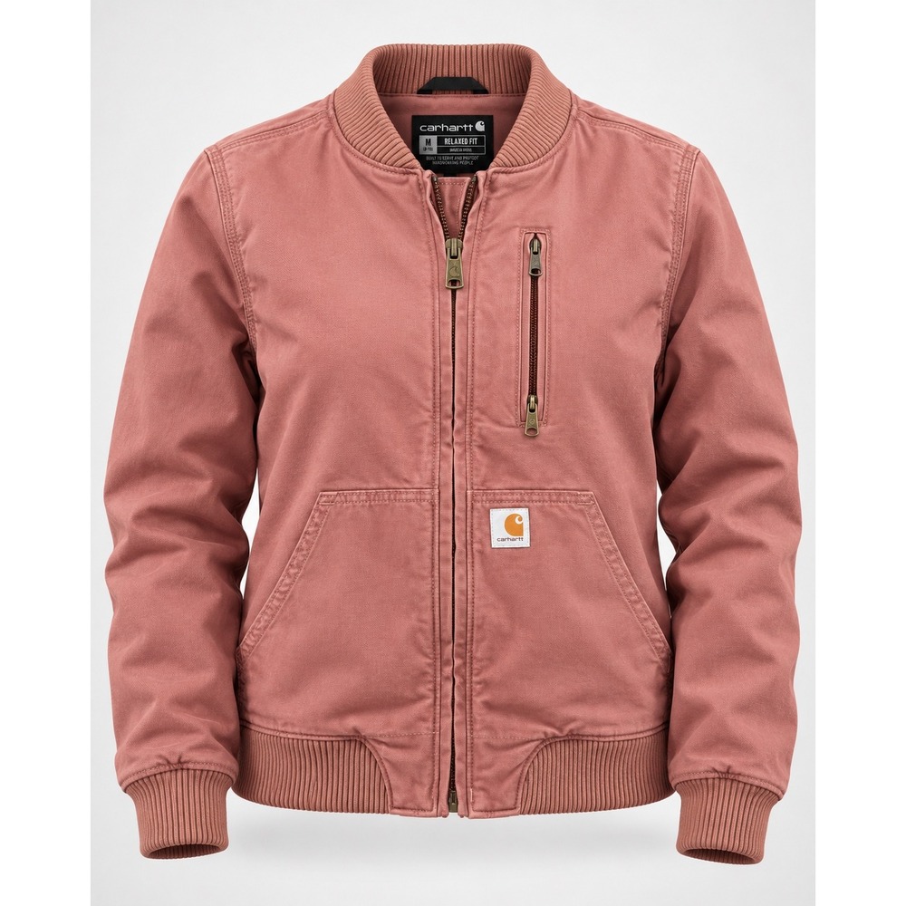 Carhartt Crawford Bomber Jacket | Women's M | Rugged Flex | Dusty Rose Brown